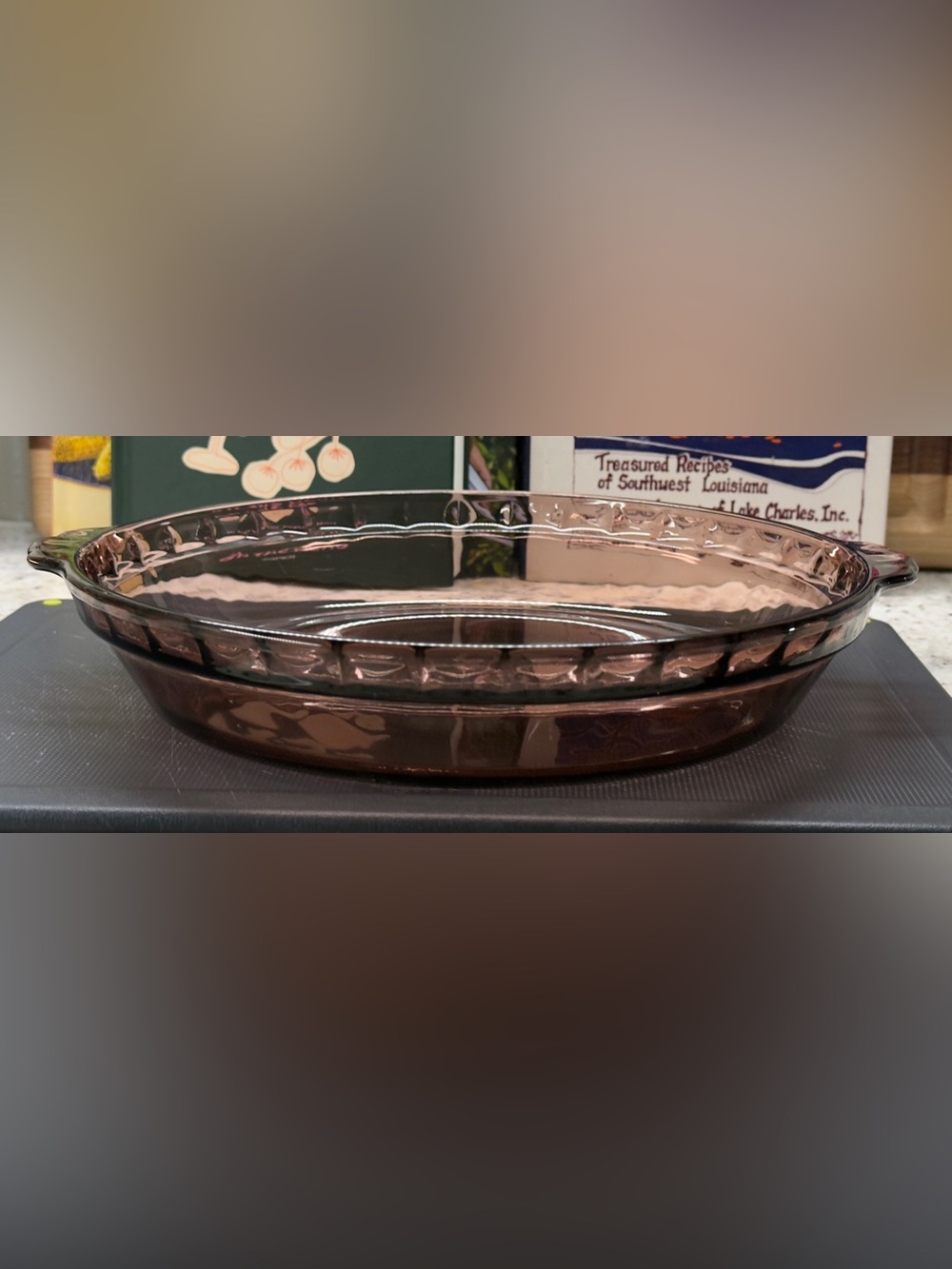Pyrex Cranberry Fluted Pie Plate
